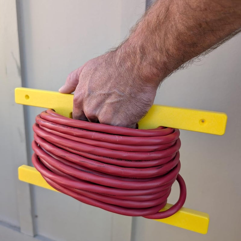 Cauff Poly Heavy Duty Extension Cord Storage Reel, Yellow Cord Organizer Wrap-Holds 100 feet - Image 3